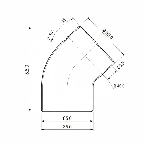 Coude 1 8 45° PVC Pression