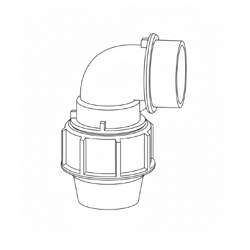 Coude 90° Femelle à Compression PE